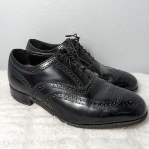 Florsheim Lexington 1706601 Mens‎ Leather 10 3E Black Wingtip Oxford Dress Shoes